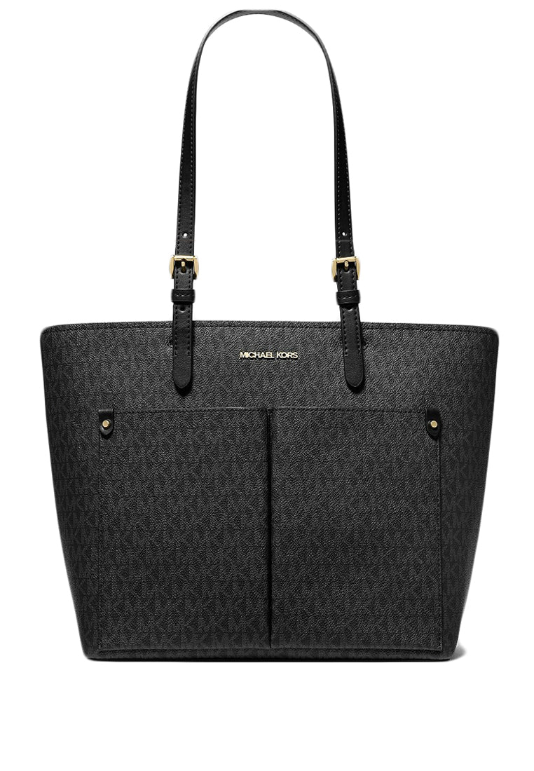 Michael Kors Jet Set Medium Logo Pocket Tote Bag - Black