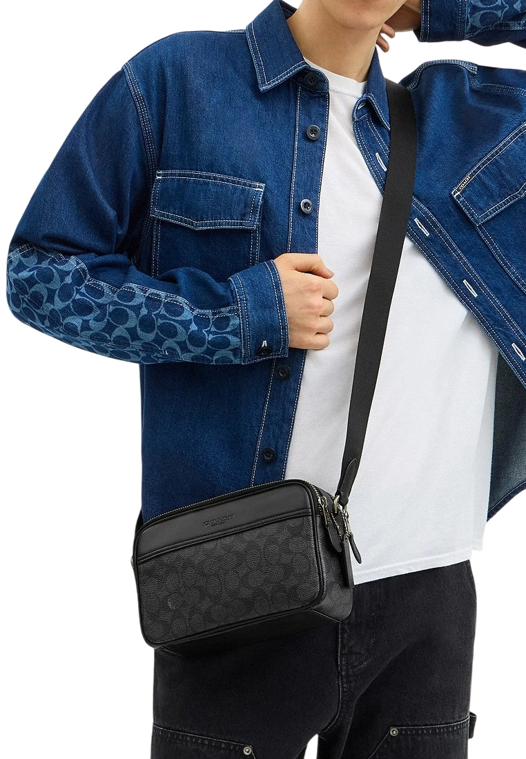 Coach Mens Graham Crossbody Bag - Charcoal Black