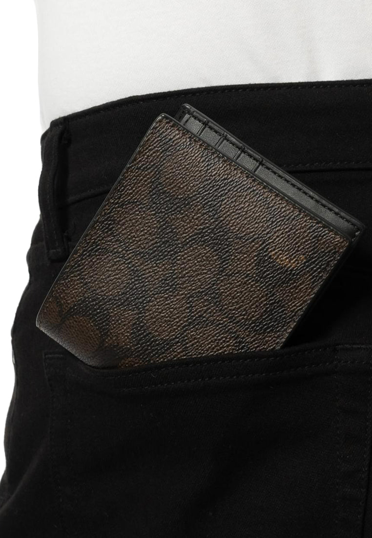 Coach 3 In 1 Wallet In Blocked Signature Canvas - Mahogany