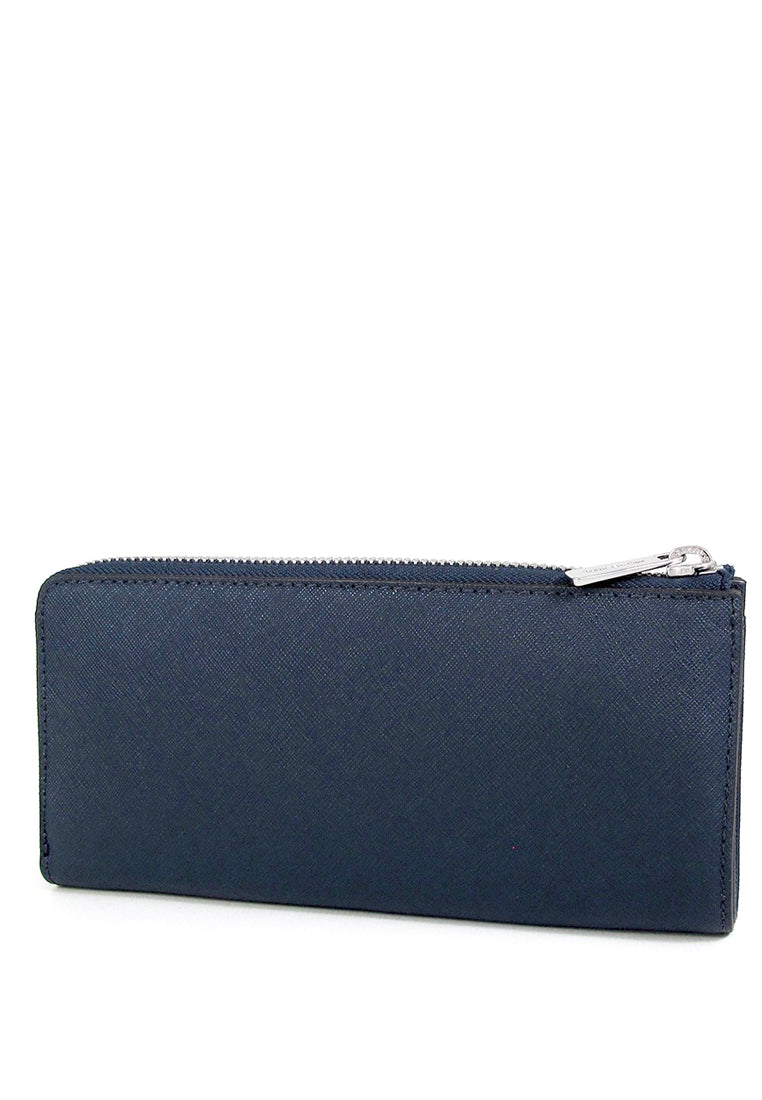 Michael Kors Jet Set Travel Large Saffiano Leather Quarter Zip Wallet - Navy
