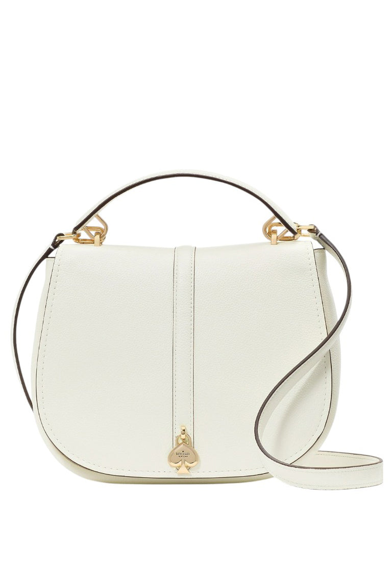 Kate Spade Kayla Pebbled Leather Saddle Bag - Meringue White