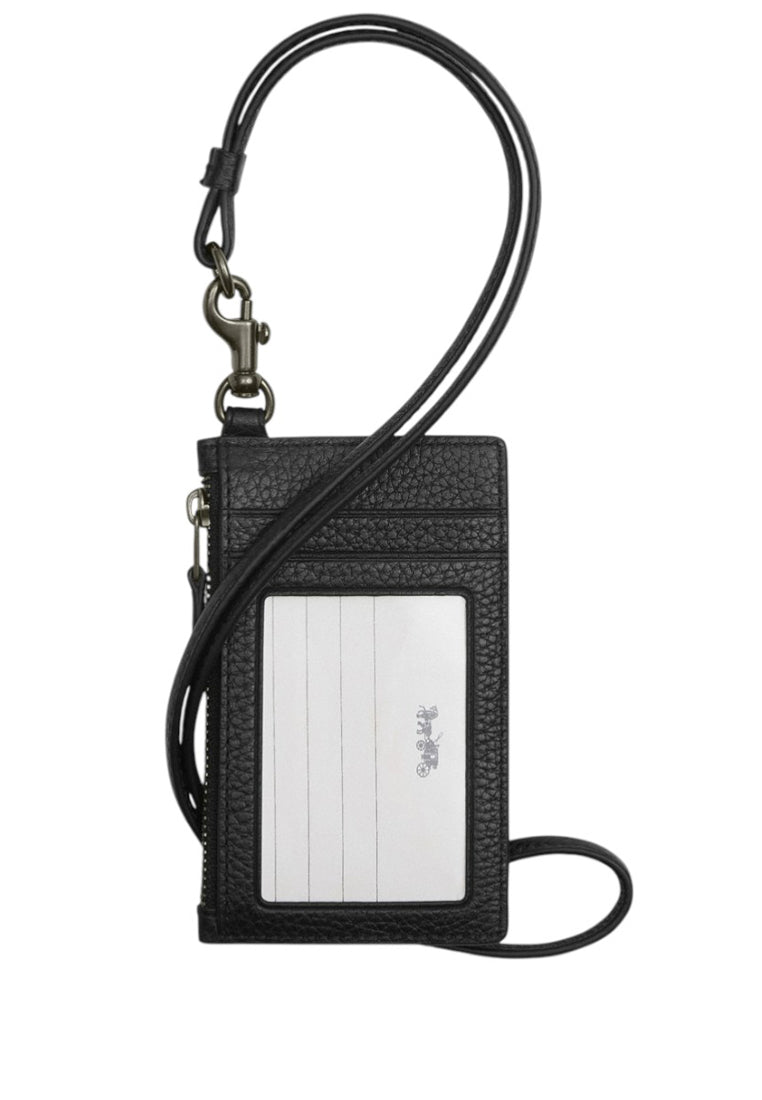Coach Mens Zip Lanyard Card Case - Signature Canvas - Gunmetal