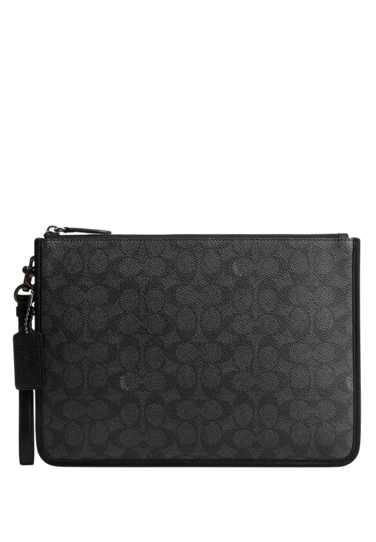 Coach Mens Charter Pouch Signature Canvas - Black