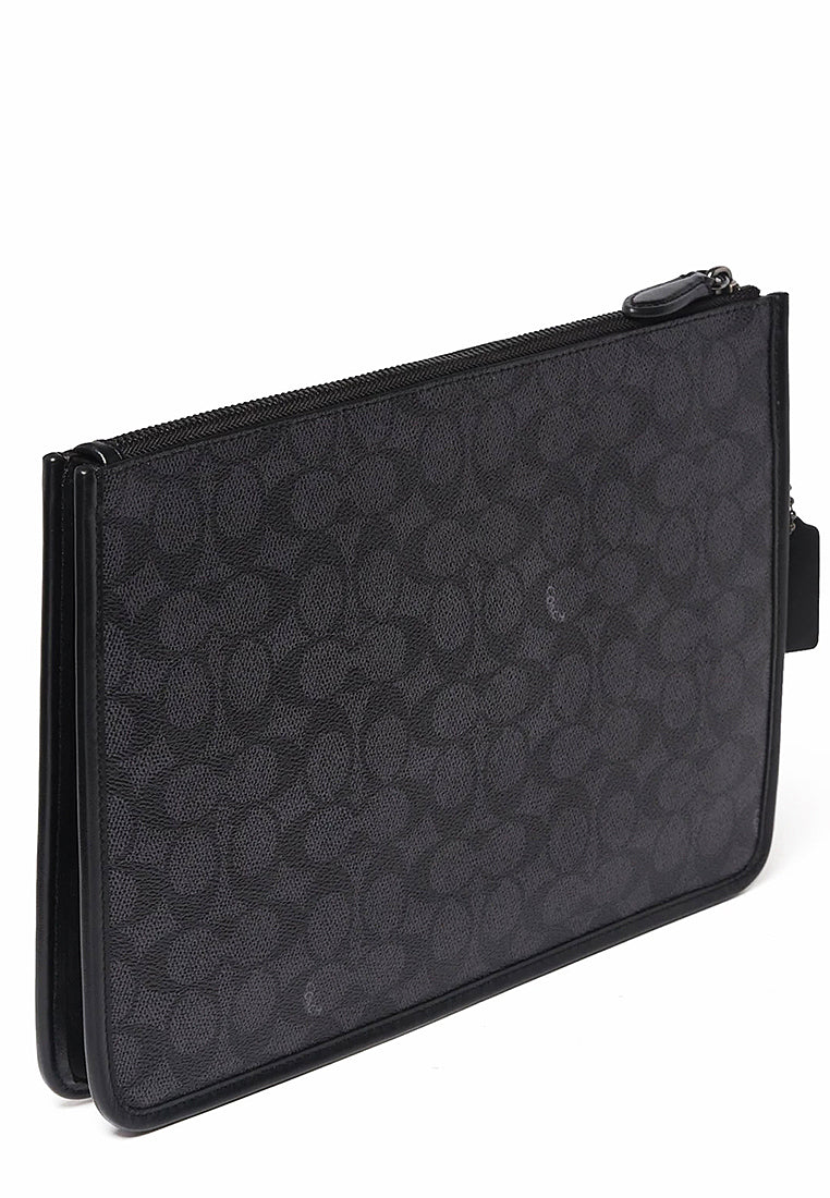 Coach Mens Charter Pouch Signature Canvas - Black