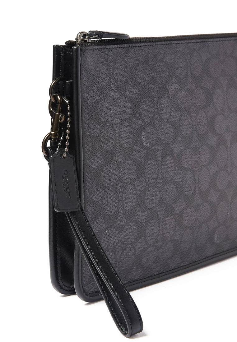 Coach Mens Charter Pouch Signature Canvas - Black
