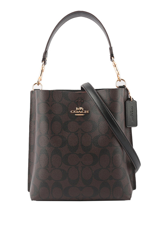Coach Mollie Bucket Bag 22 In Signature Canvas - Dark Brown [CLEARANCE]
