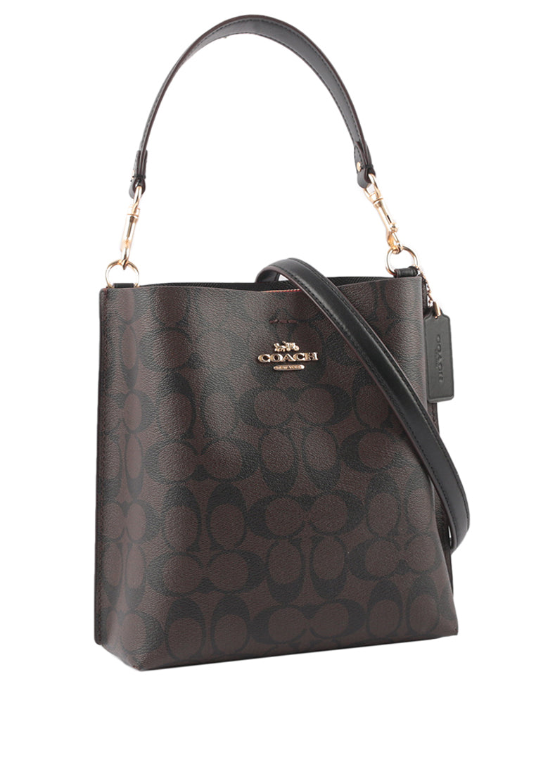 Coach Mollie Bucket Bag 22 In Signature Canvas - Dark Brown [CLEARANCE]