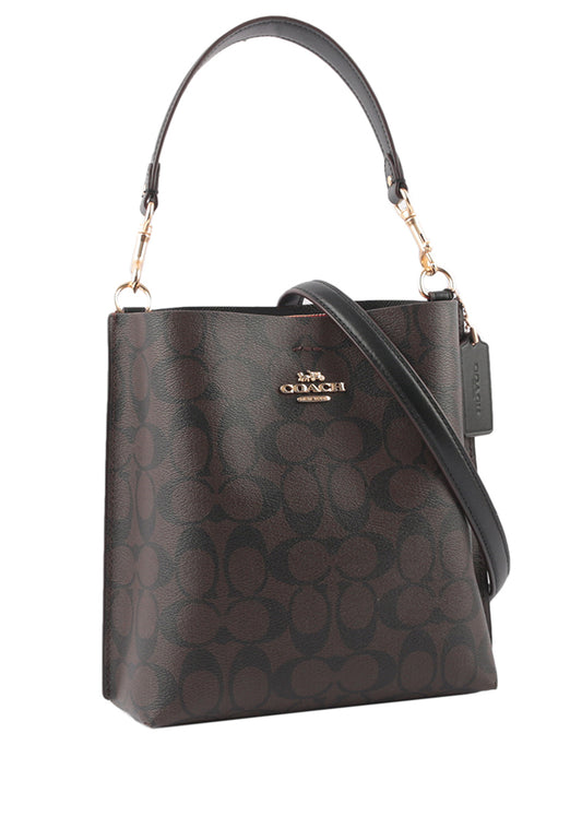 Coach Mollie Bucket Bag 22 In Signature Canvas - Dark Brown [CLEARANCE]