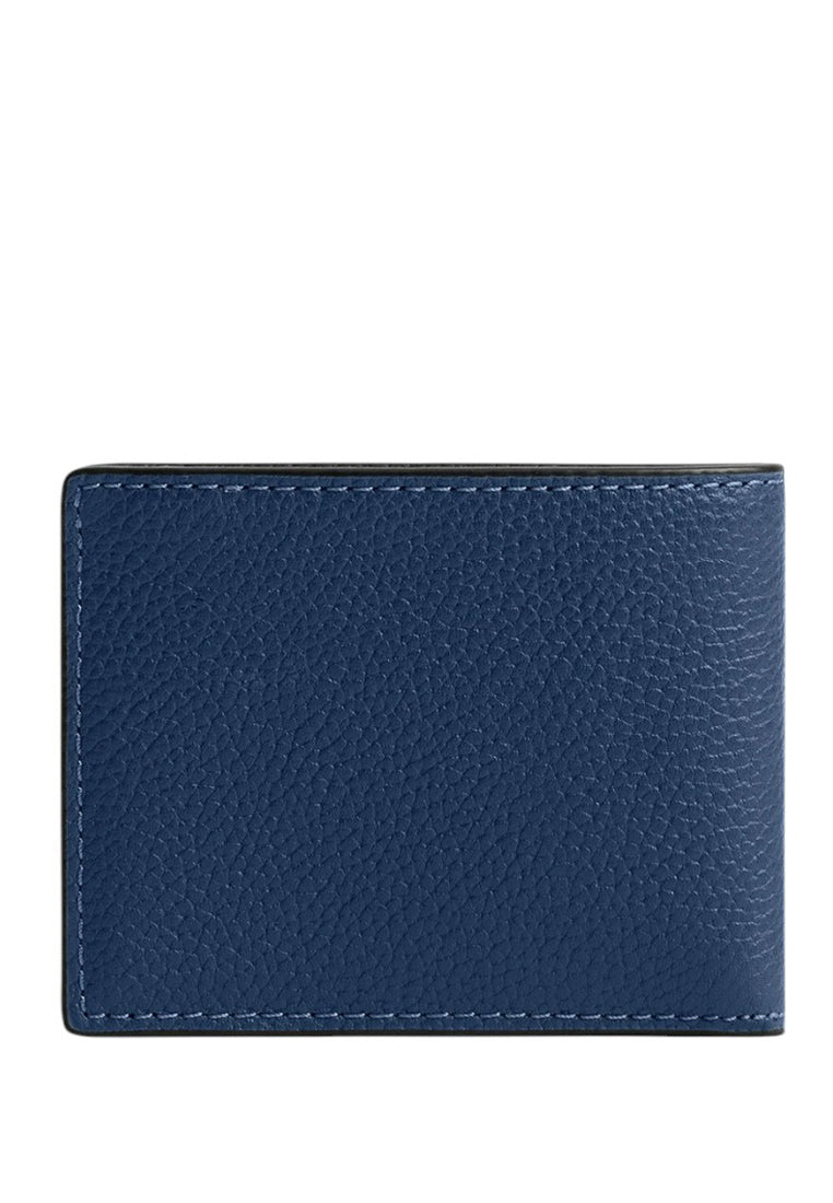 Coach Mens Slim Billfold Wallet With Coach Graphic - Deep Blue