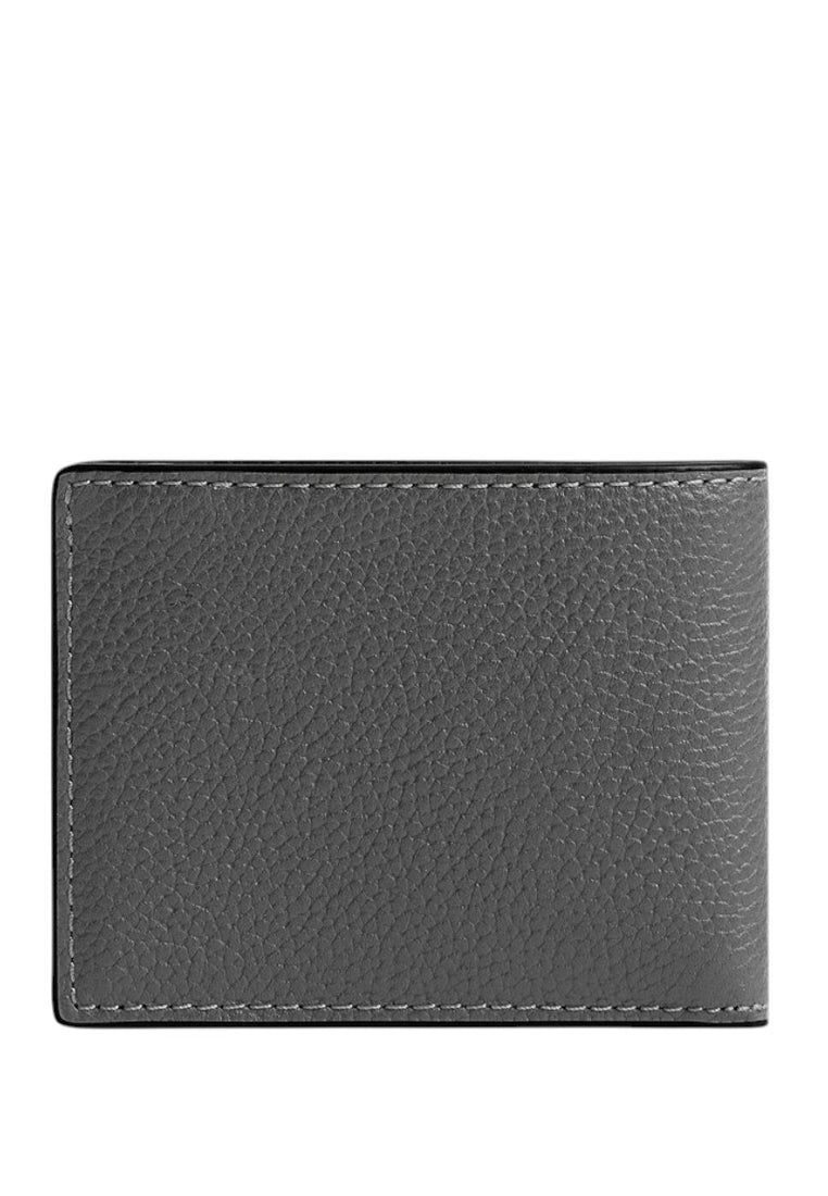 Coach Mens Slim Billfold Wallet With Coach Graphic - Charcoal