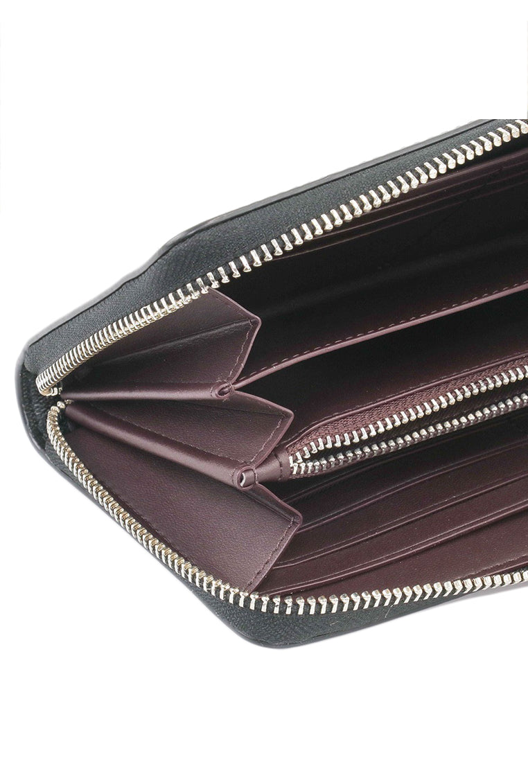 Coach Long Zip Around Wallet in Signature Canvas - Graphite Black
