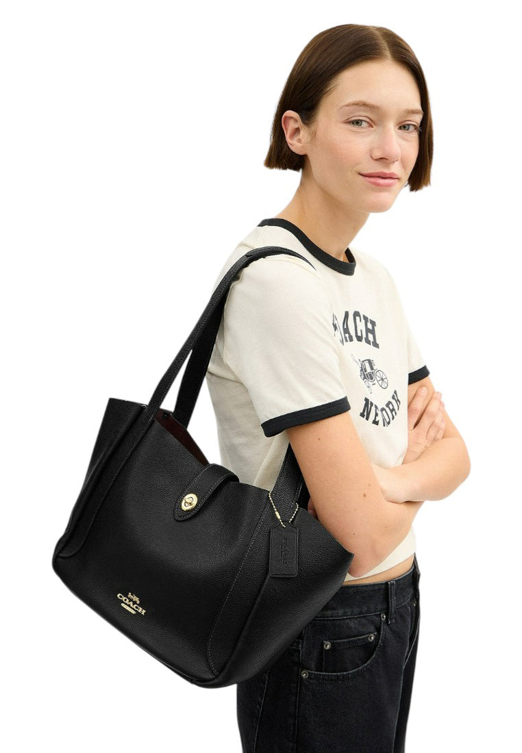 Coach Hadley Turnlock Tote Bag - Black
