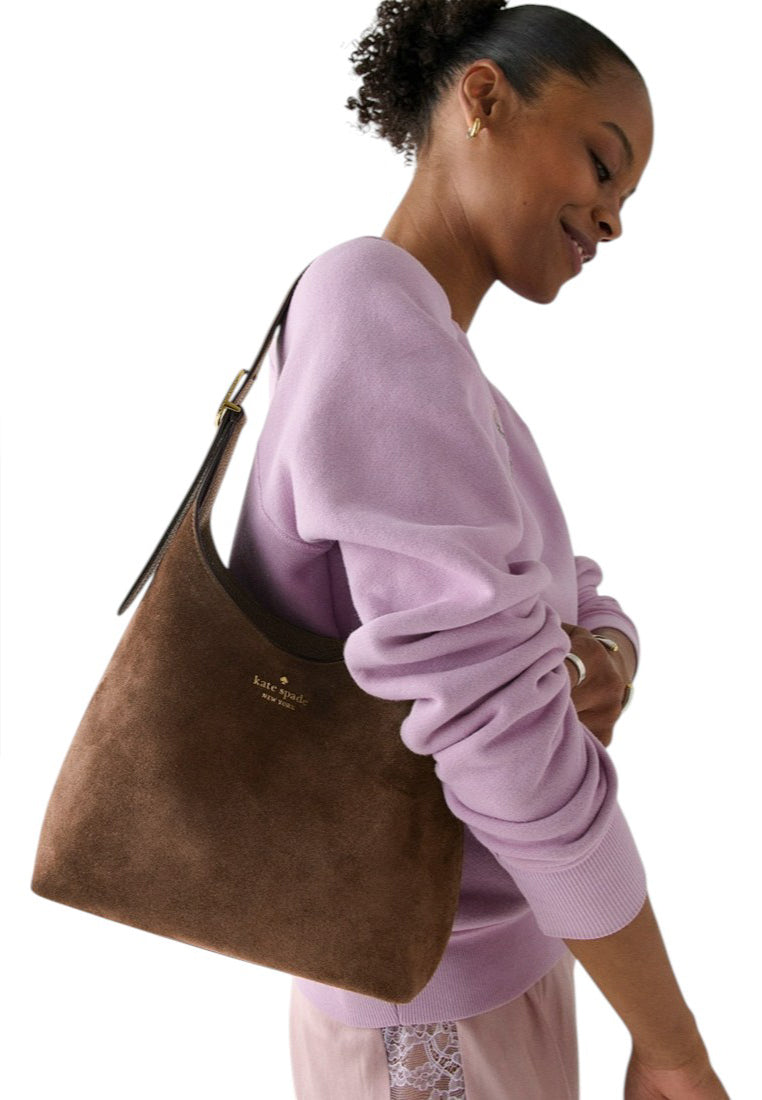 Kate Spade 454 Suede Small Shoulder Bag - Hot Fudge