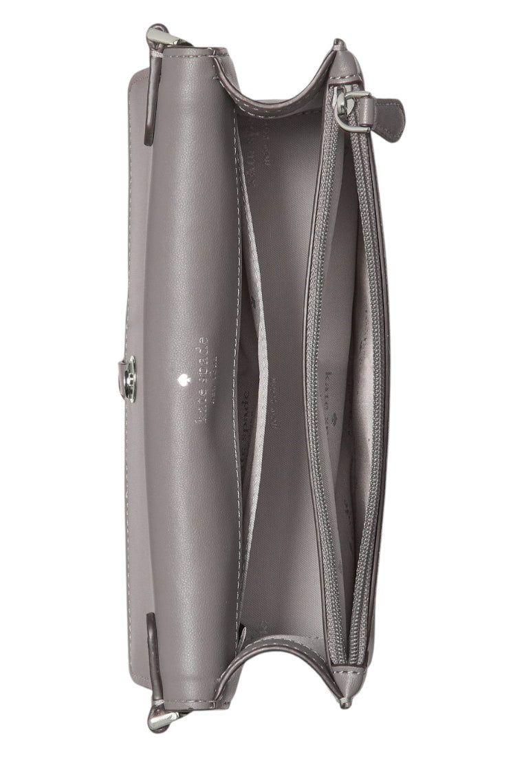 Kate Spade Knott Suede Mini Flap Crossbody - Hare Grey