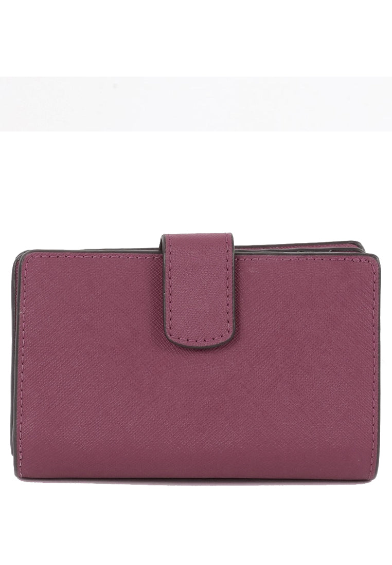 Michael Kors Jet Set Travel Medium Bifold Zip Coin Wallet - Oxblood