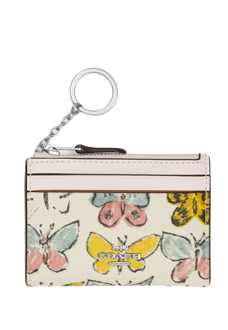 Coach Mini Skinny ID Case with Butterfly Print - White/Multi