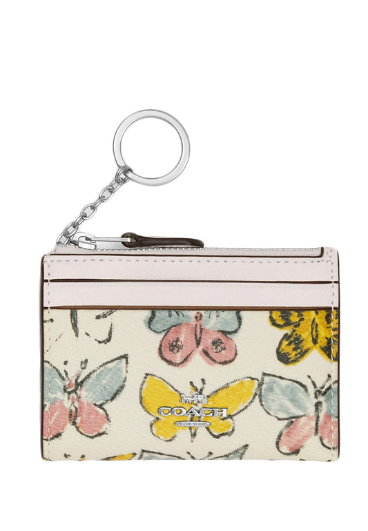 Coach Mini Skinny ID Case with Butterfly Print - White/Multi