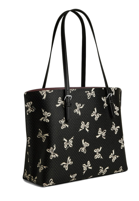 Coach Mollie Tote Bag With Bow Print - Black