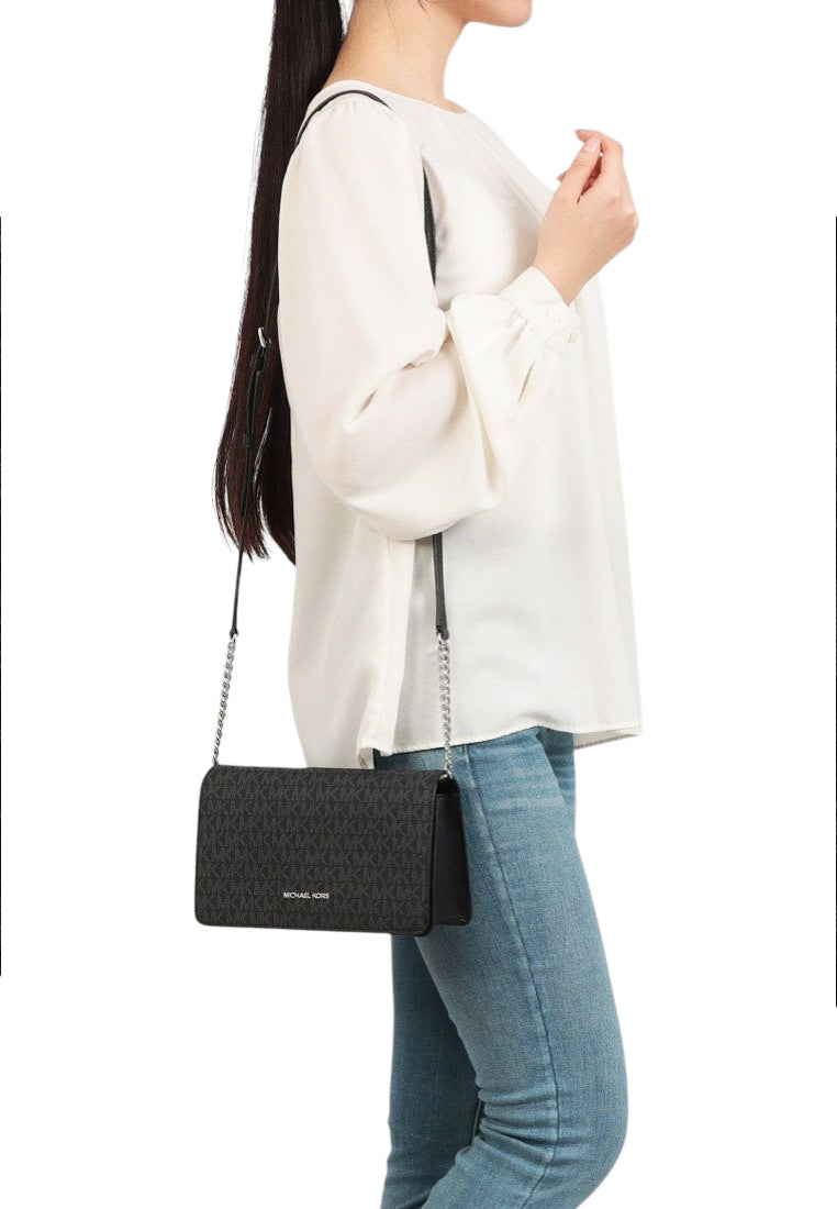 Michael Kors Jet Set Medium Signature Logo Crossbody Bag - Black