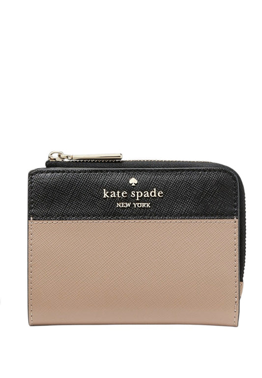 Kate Spade Madison Colorblock Small L Zip Wallet - Toasted Hazelnut/Multi
