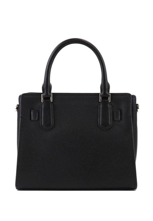Michael Kors Hamilton Small Satchel (Silver Hardware) - Black