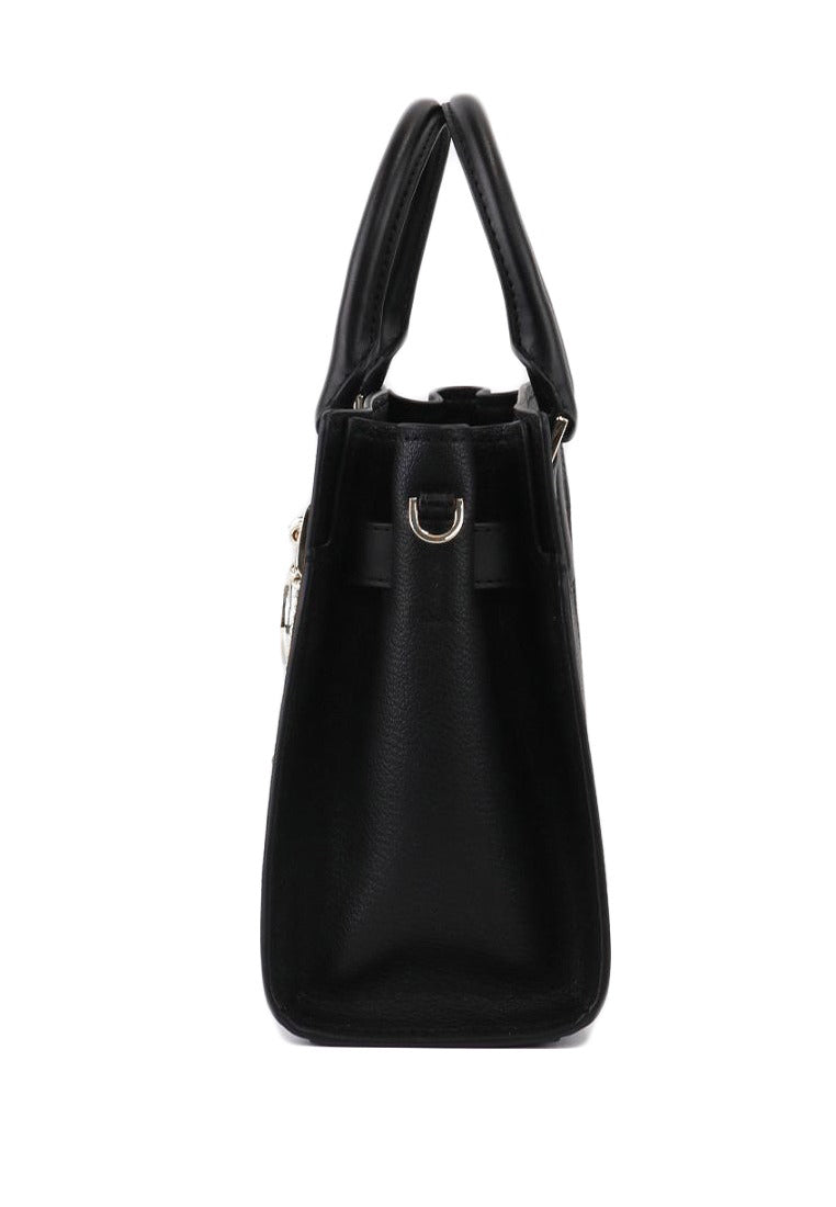Michael Kors Hamilton Small Satchel (Silver Hardware) - Black
