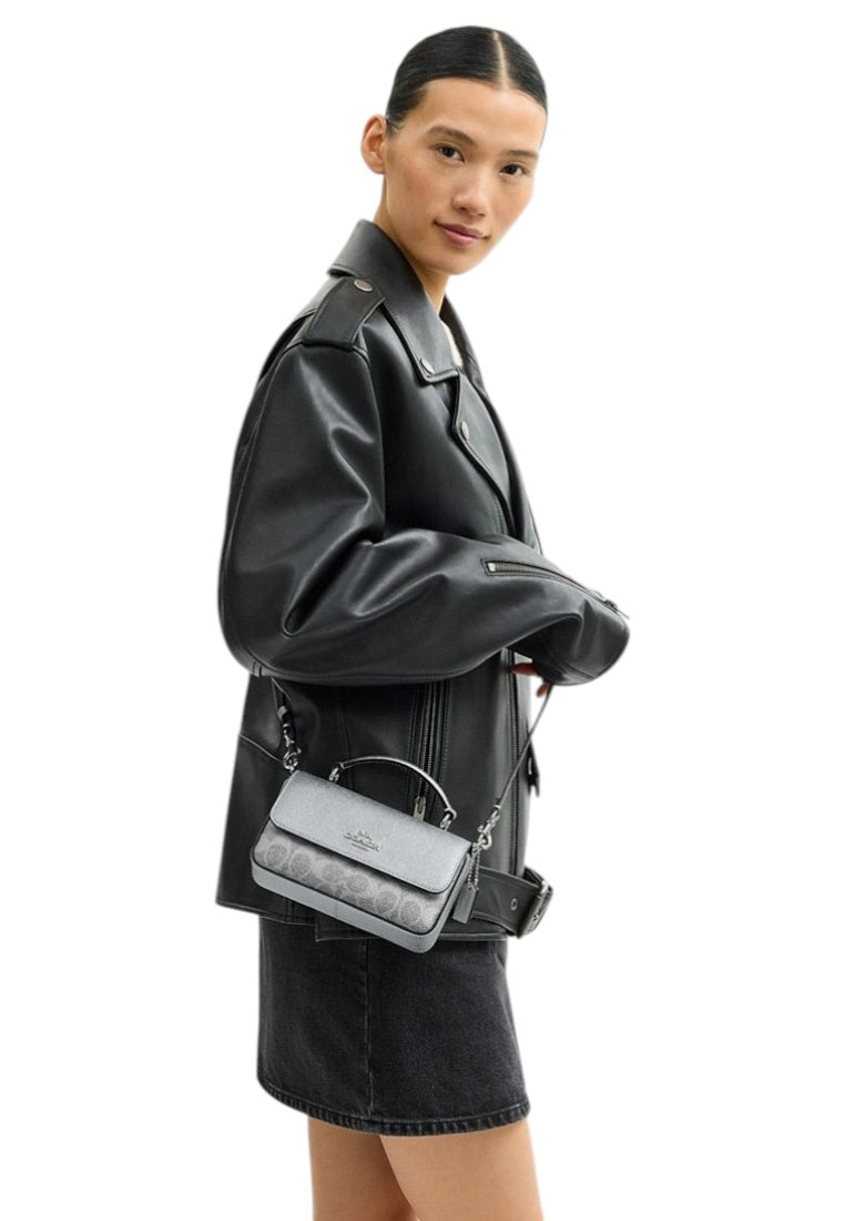 Coach Mini Josie Top Handle In Signature Canvas - Silver