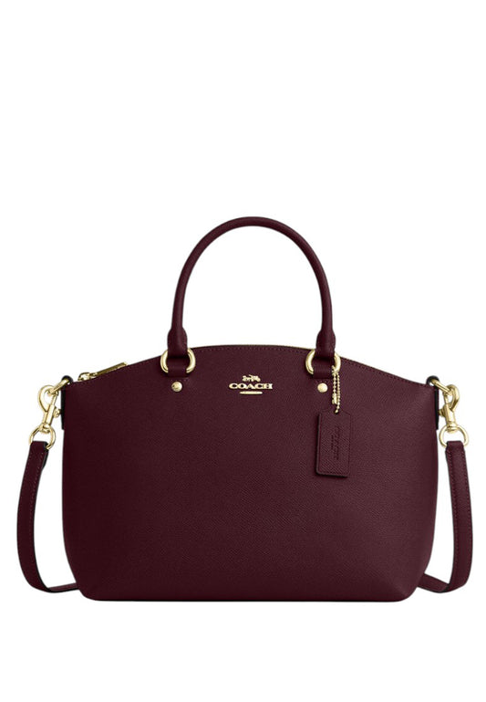 Coach Sadie Satchel Bag - Dark Wine