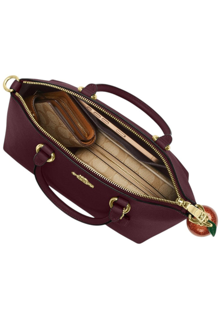 Coach Sadie Satchel Bag - Dark Wine