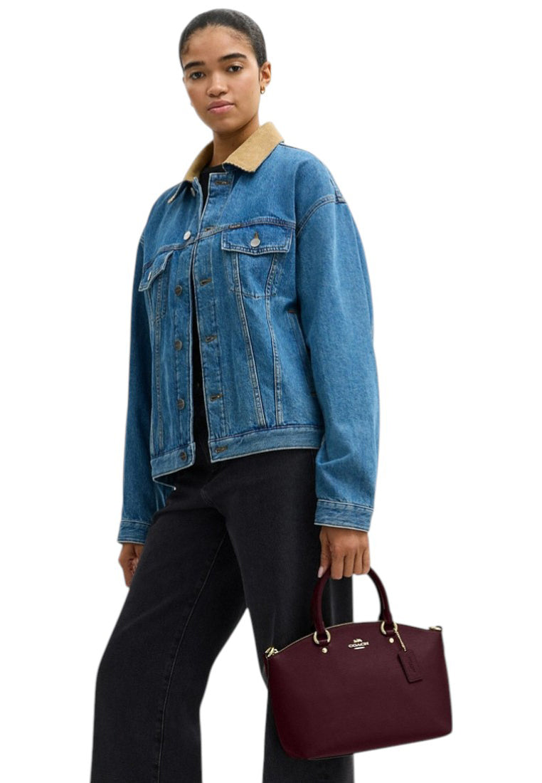 Coach Sadie Satchel Bag - Dark Wine