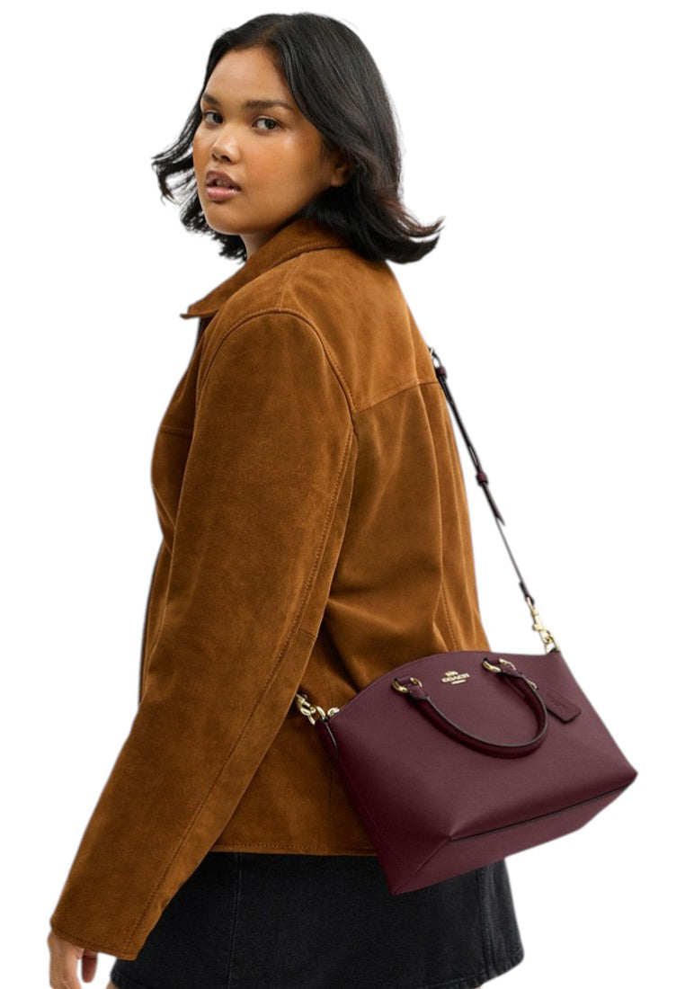 Coach Sadie Satchel Bag - Dark Wine