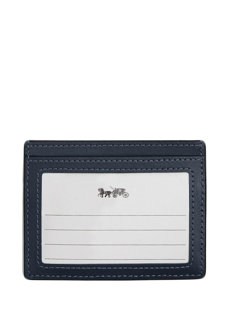 Coach Slim ID Card Case In Regenerative Cotton With Quilting - Indigo Denim