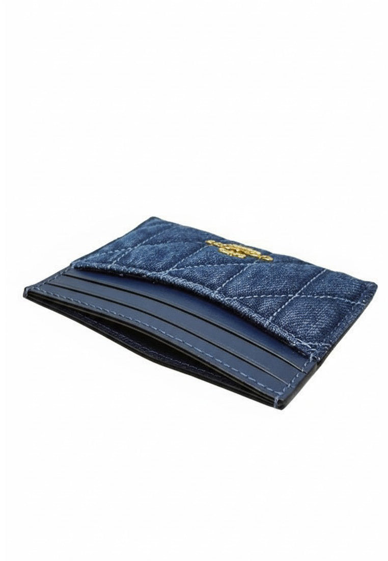 Coach Slim ID Card Case In Regenerative Cotton With Quilting - Indigo Denim