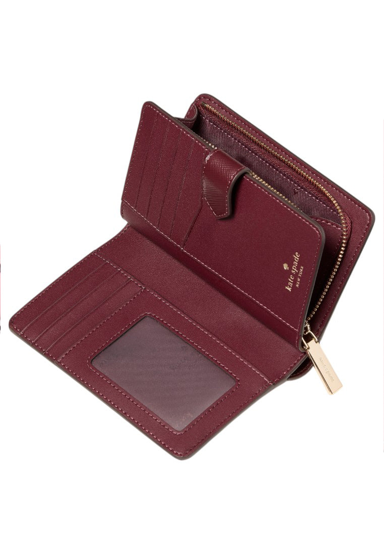 Kate Spade Staci Medium Compact Bifold Wallet - Dark Merlot