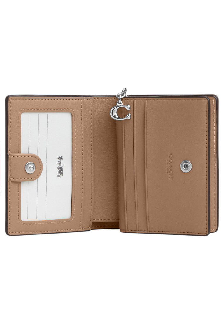 Coach Snap Wallet In Rainbow Signature Canvas - Sand/Multi
