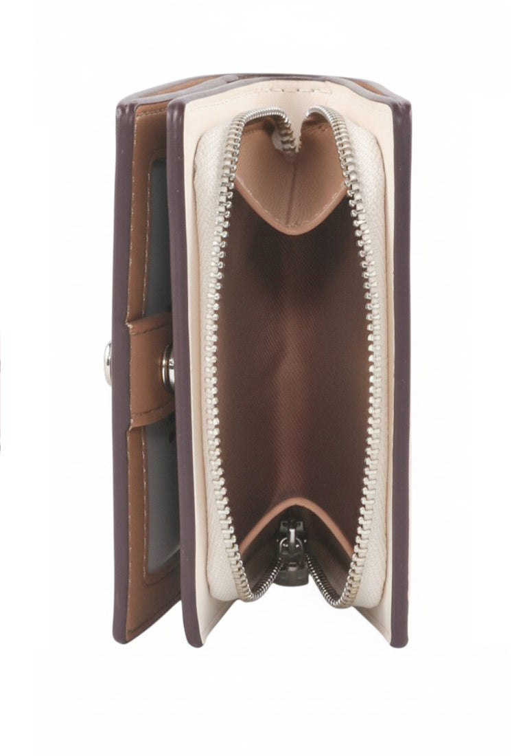 Coach Snap Wallet In Rainbow Signature Canvas - Sand/Multi