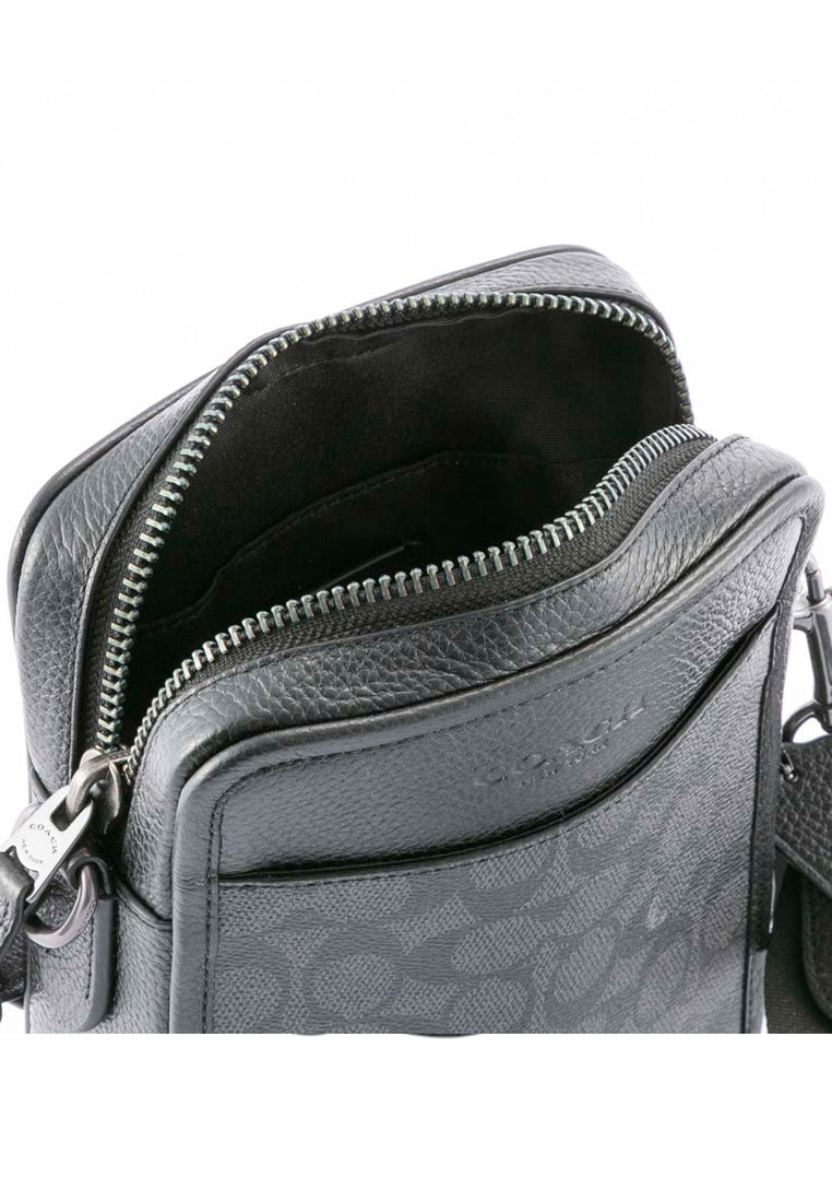 Coach Mens Sullivan Crossbody In Signature Canvas - Charcoal Black