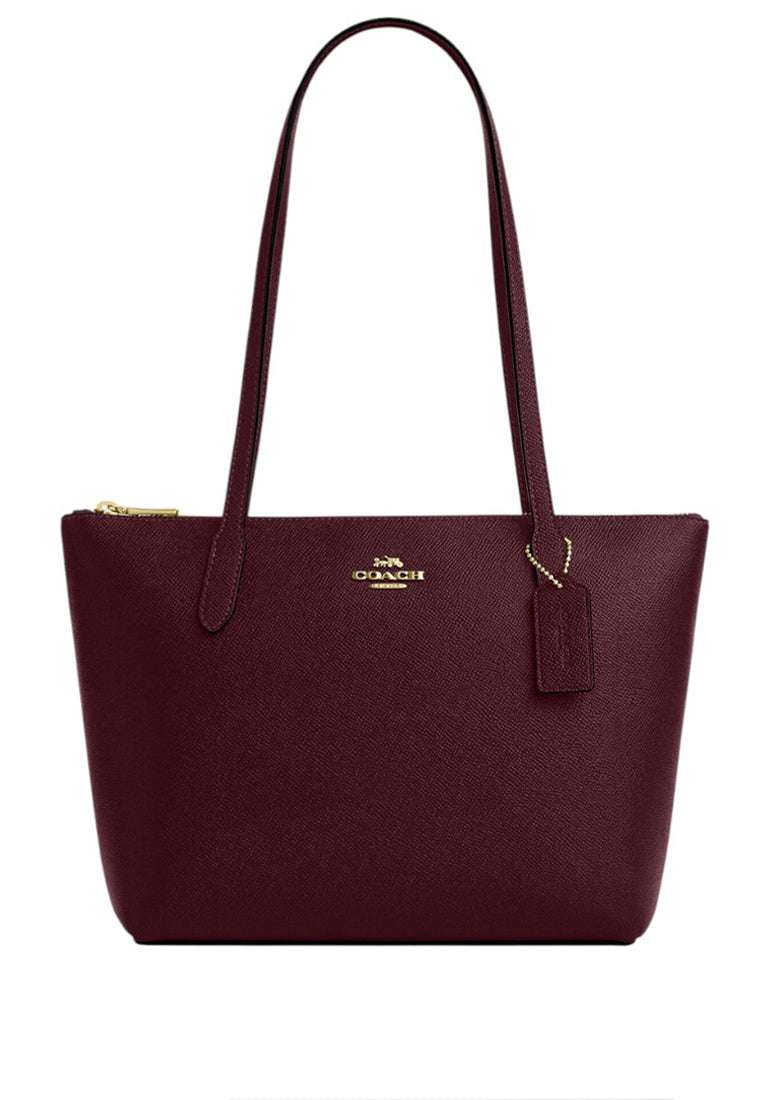 Coach Fiona Zip Tote Bag - Dark Wine