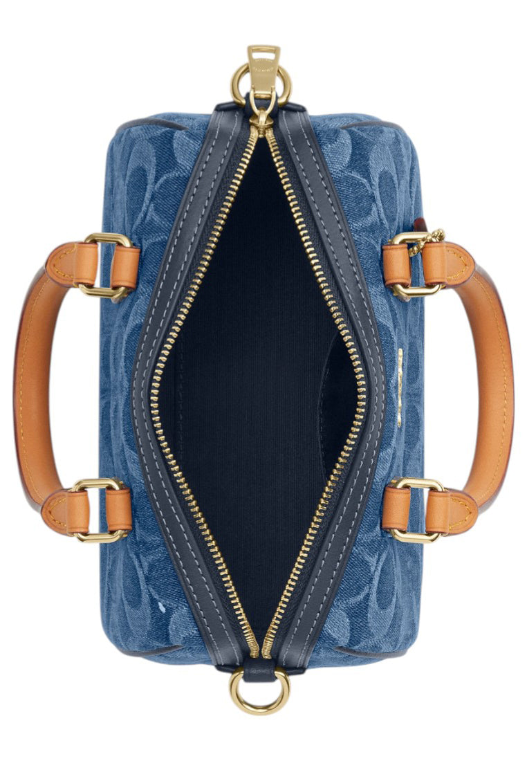 Coach Mini Rowan Crossbody Bag In Signature Denim - Indigo Blue