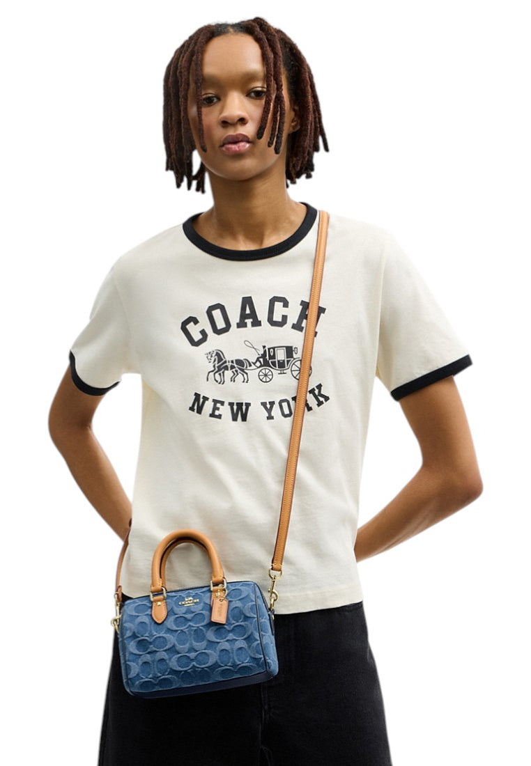 Coach Mini Rowan Crossbody Bag In Signature Denim - Indigo Blue