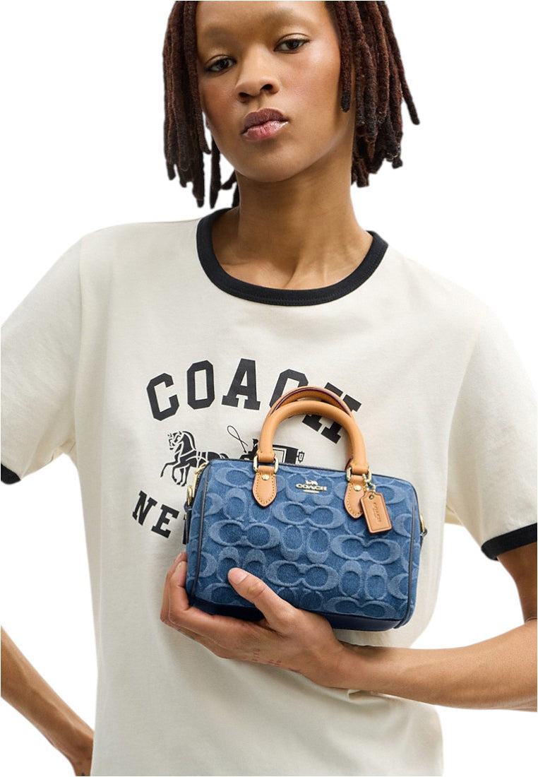 Coach Mini Rowan Crossbody Bag In Signature Denim - Indigo Blue
