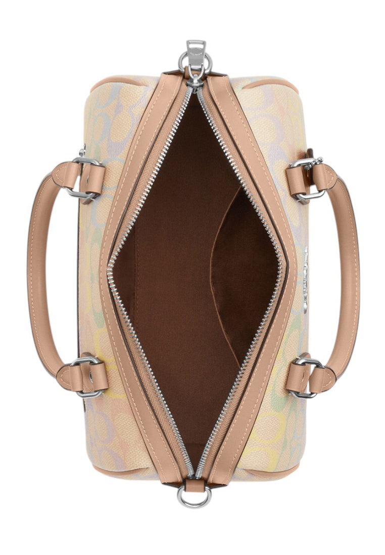Coach Rowan Satchel Bag In Rainbow Signature Canvas - Sand/Multi