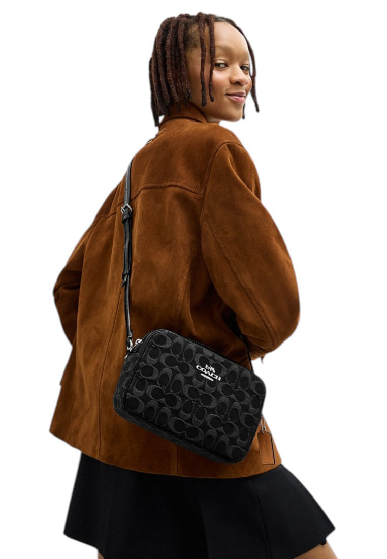 Coach Jamie Camera Bag In Signature Denim - Black
