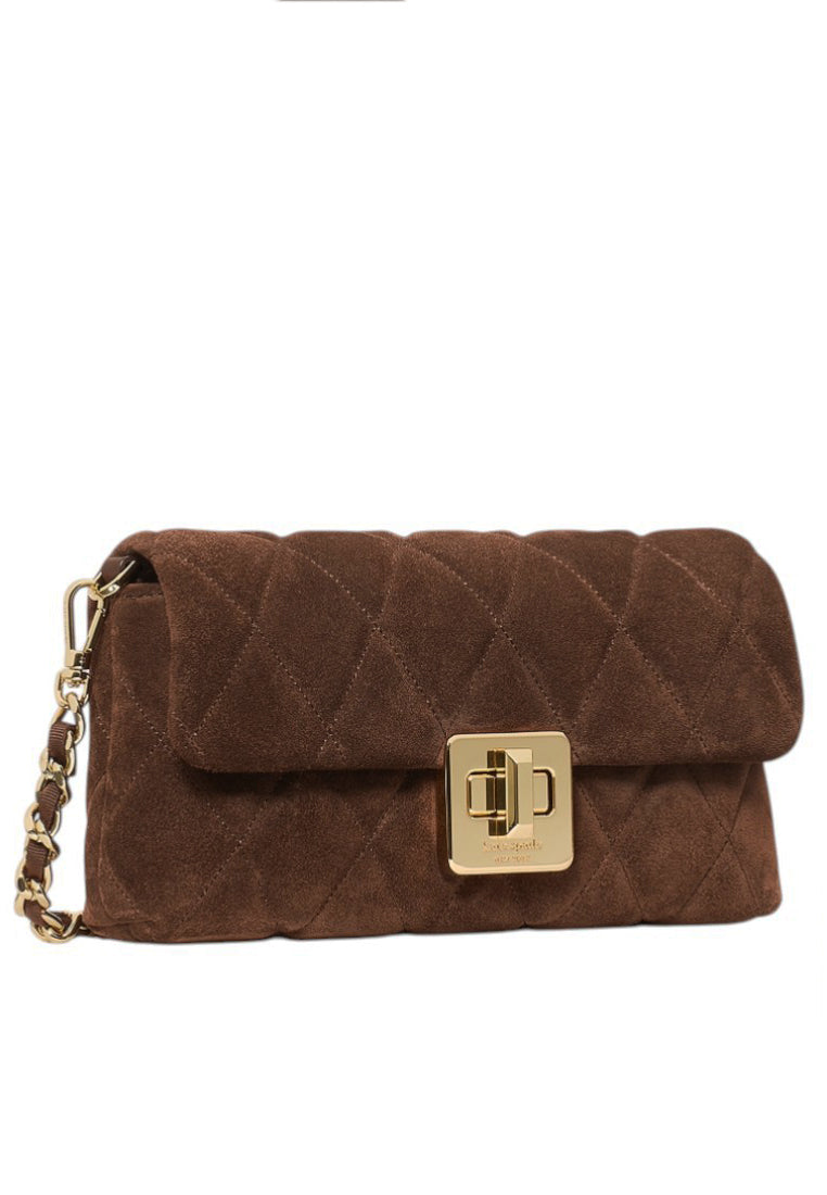 Kate Spade Carey Quilted Suede Mini Crossbody - Hot Fudge