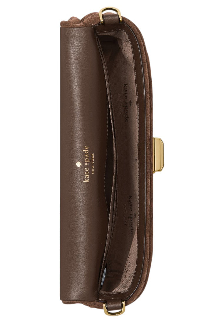 Kate Spade Carey Quilted Suede Mini Crossbody - Hot Fudge