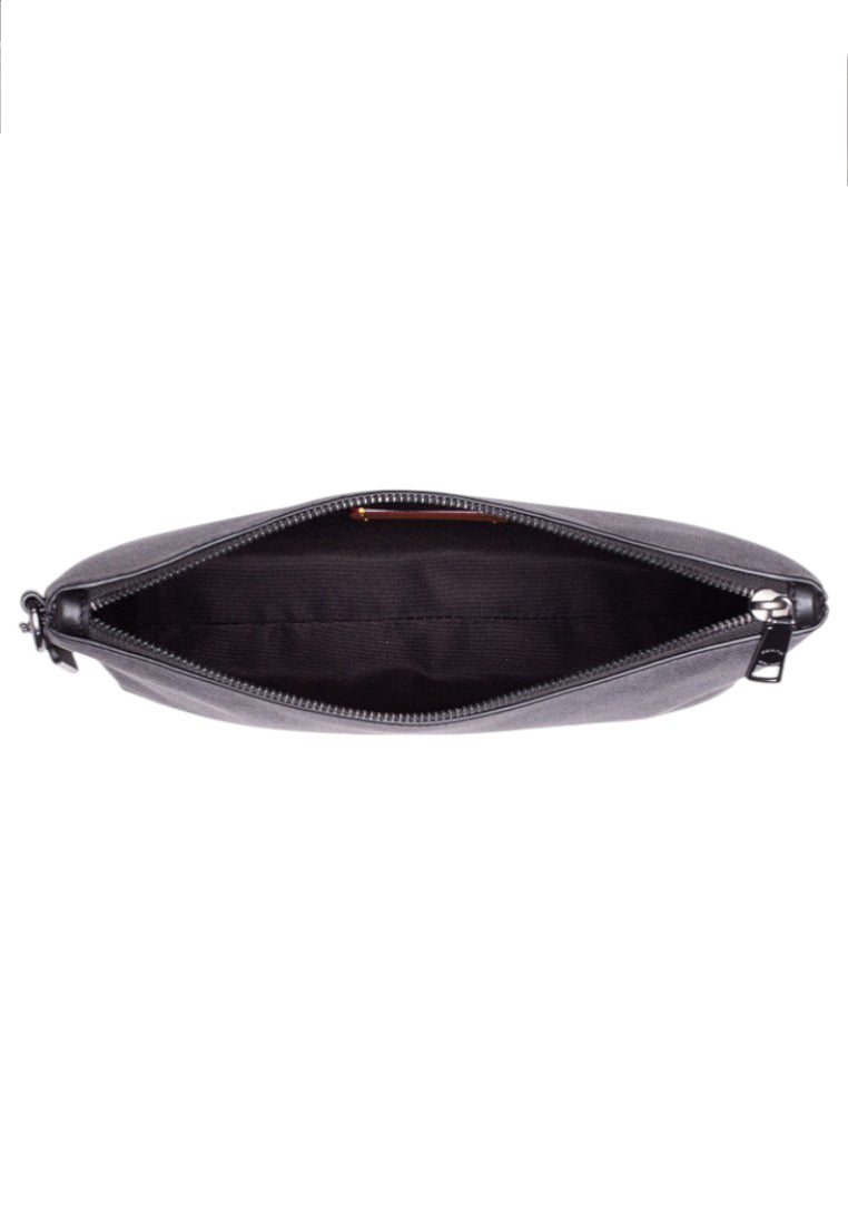 Coach Mens Pouch In Signature Canvas - Charcoal/Black