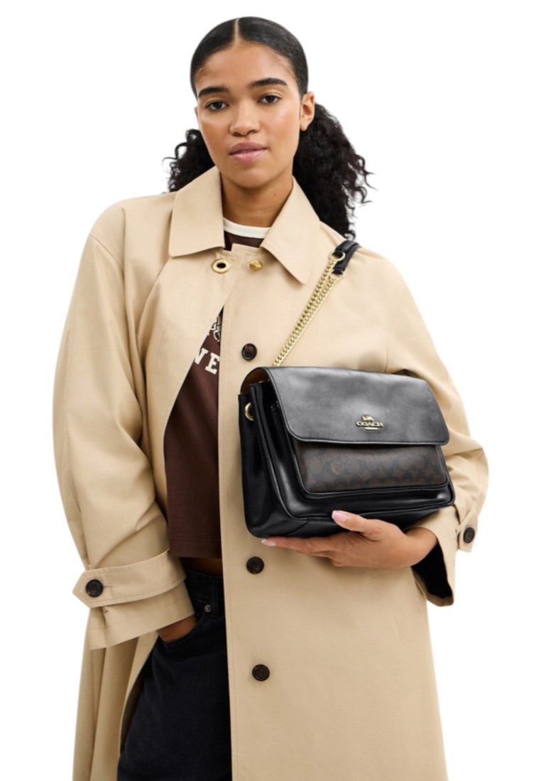 Coach Elodie Crossbody Bag In Signature Canvas - Walnut/Black