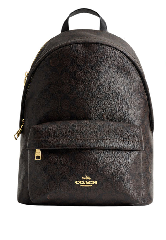 Coach Taylor Small Backpack In Signature Canvas - Walnut/Black