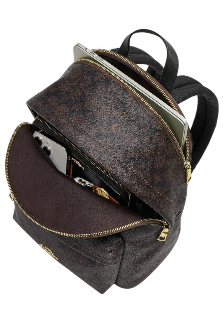 Coach Taylor Small Backpack In Signature Canvas - Walnut/Black