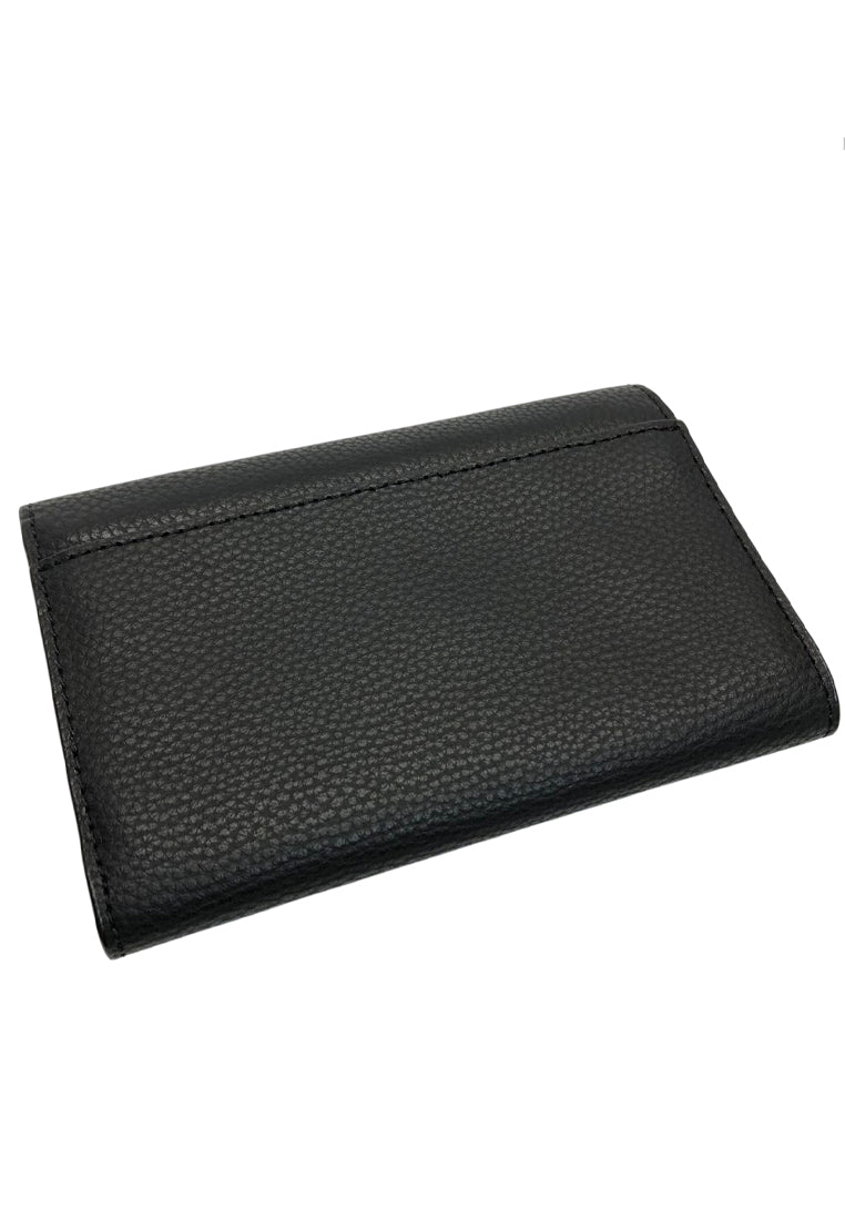 Coach Pebbled Leather Medium Envelope Wallet - Black